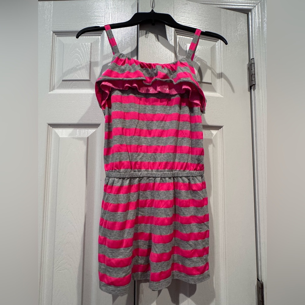 Place Pink and Gray Striped Jumpsuit, SZ 14, NWOT